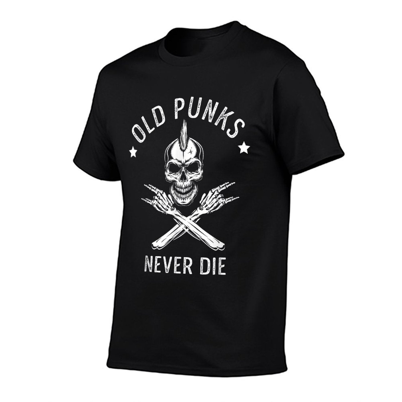 Old Punks Never Die Punker Rocker Subculture Skull Rocker  Easy-care T-Shirt