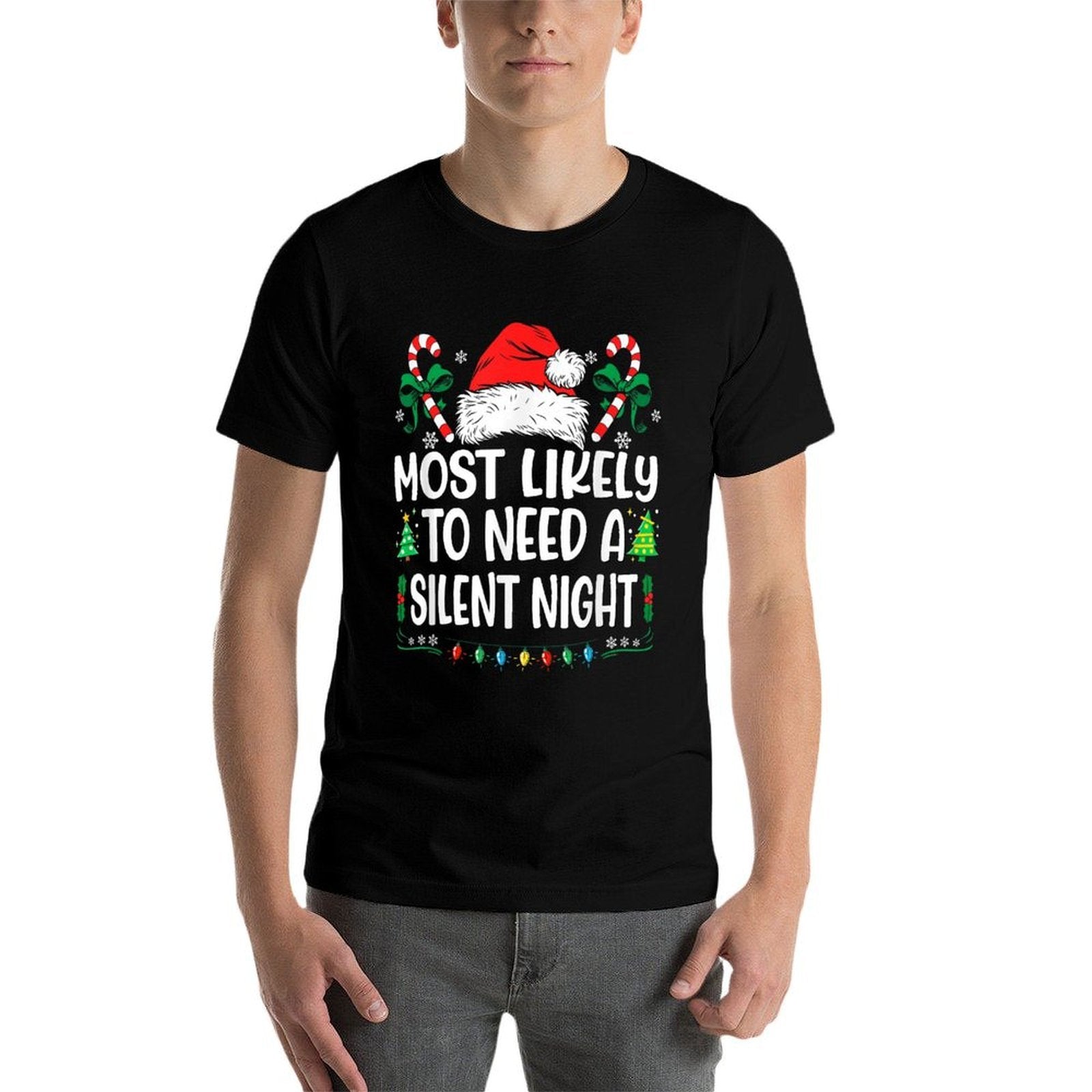 Most Likely To Need A Silent Night Christmas Matching  Soft T-Shirt