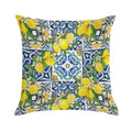 Bright Mediterranean Sicilian Tiles with Citrus Lemons Soft Style Accent Throw Pillow