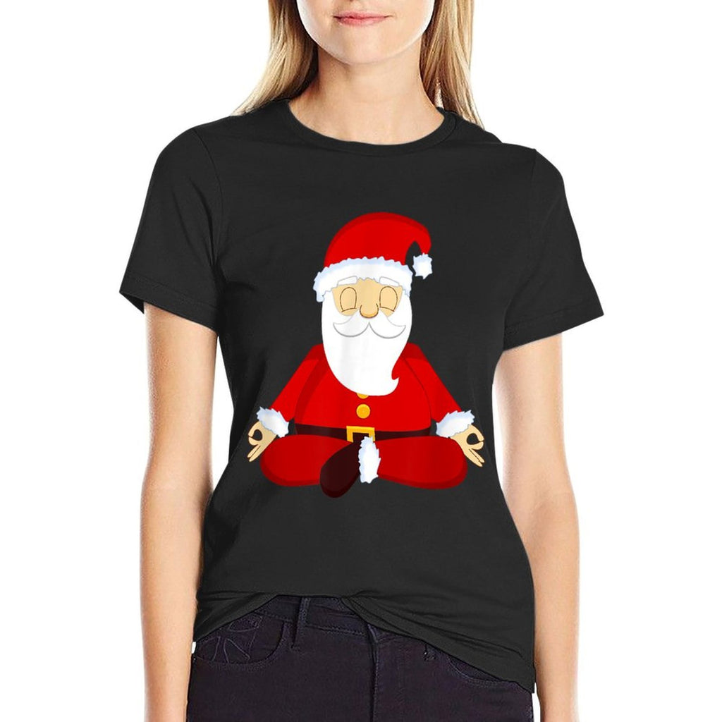 Funny Santa Claus Christmas Yoga Lotus Pose  Classic T-Shirt