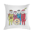 SGT Peppurr's Lonely Hearts Cats Band Soft Reinforced Edging Throw Pillow