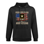 Vintage Proud Girlfriend Of A Army Veteran American Machine Washable Hoodie