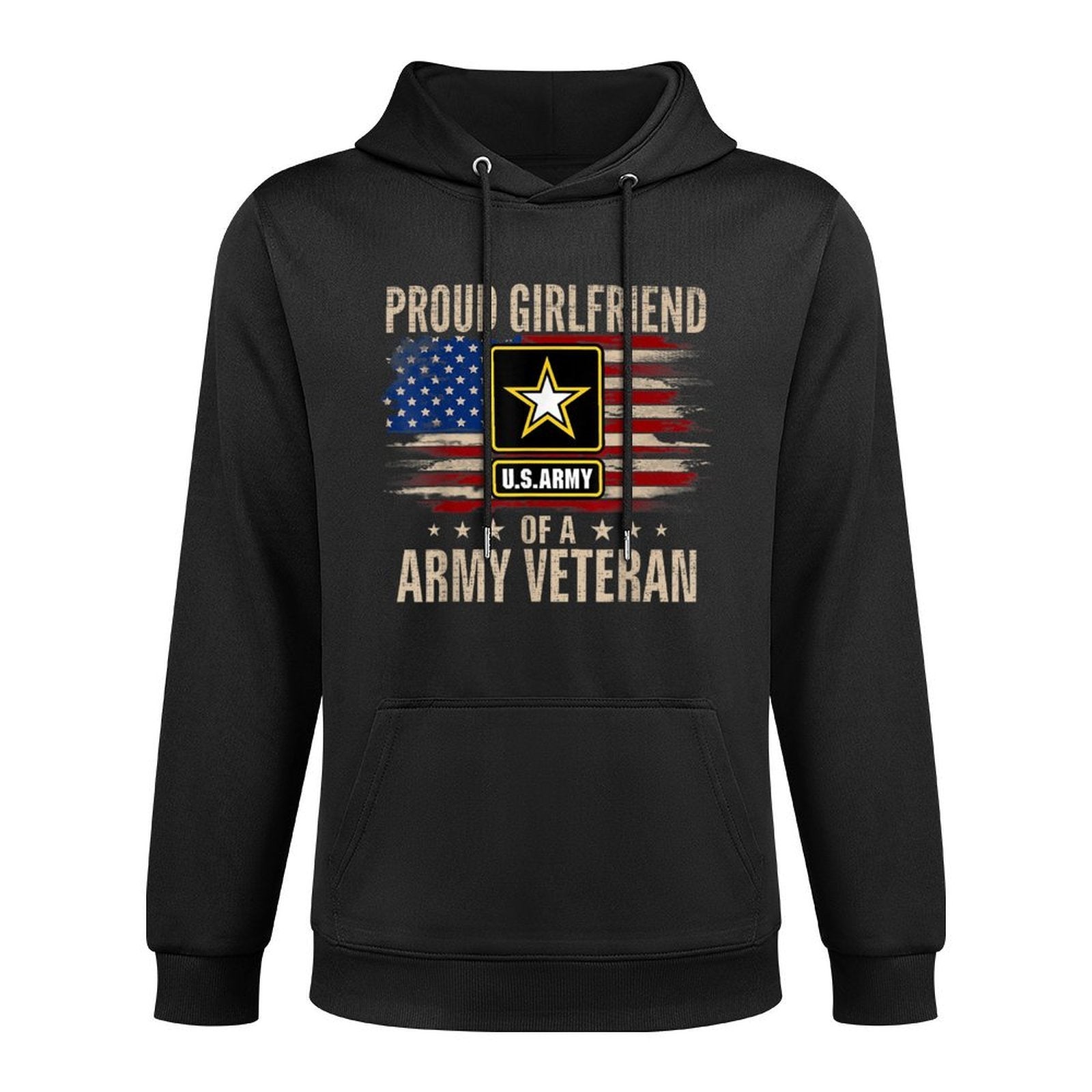 Vintage Proud Girlfriend Of A Army Veteran American Machine Washable Hoodie
