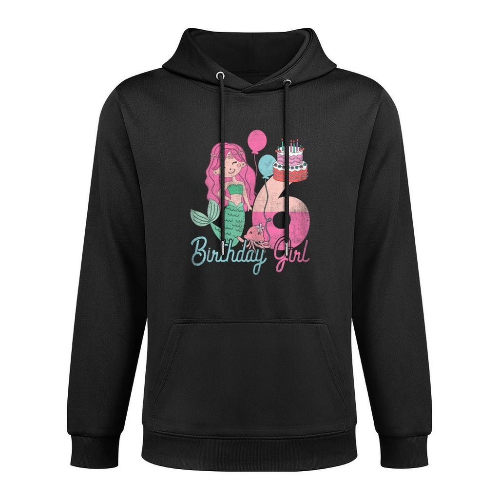 6 Years Old Birthday Girl Gifts Mermaid 6th Birthday Shape Retention Hoodie