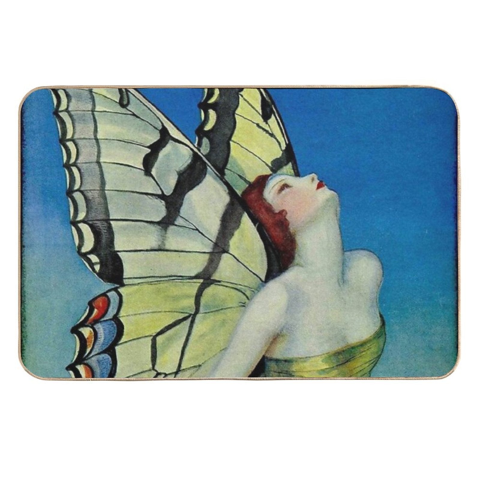 LIFE  Vintage 1923 Flapper Butterfly Print  Long-Lasting Bath Mat