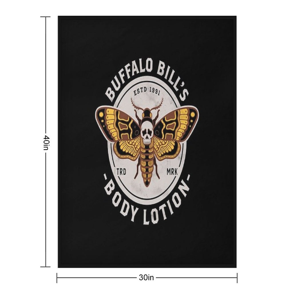 Buffalo Bill's Body Lotion - Death's Head Moth - Horror - Distressed Vintage Design Velvety-soft Throw Blanket