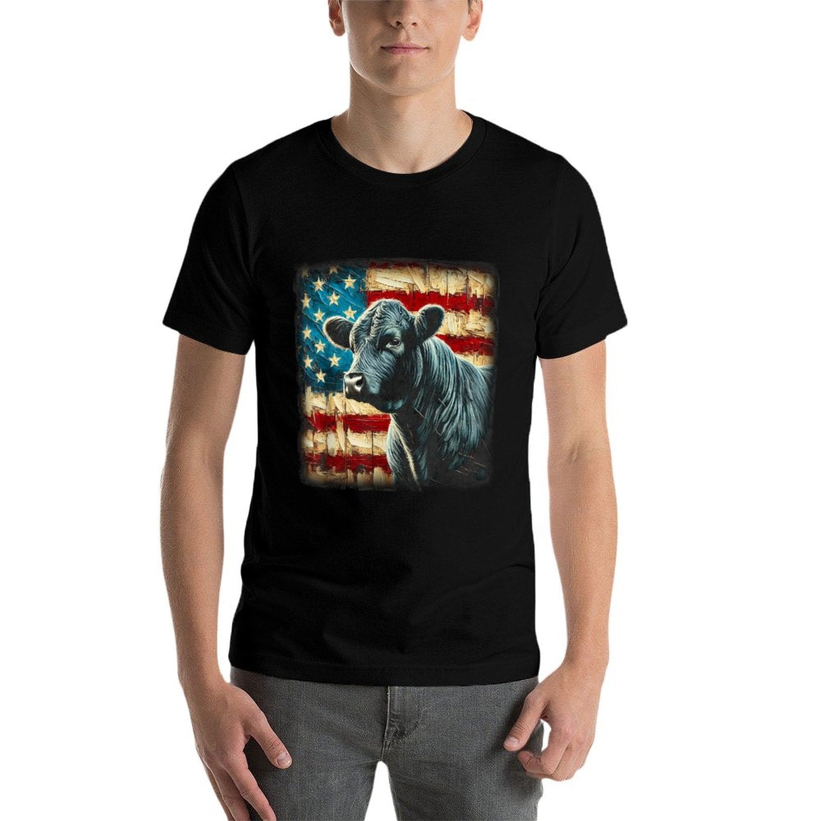 Angus Rancher USA American Cow  Slim-fit Cut T-Shirt