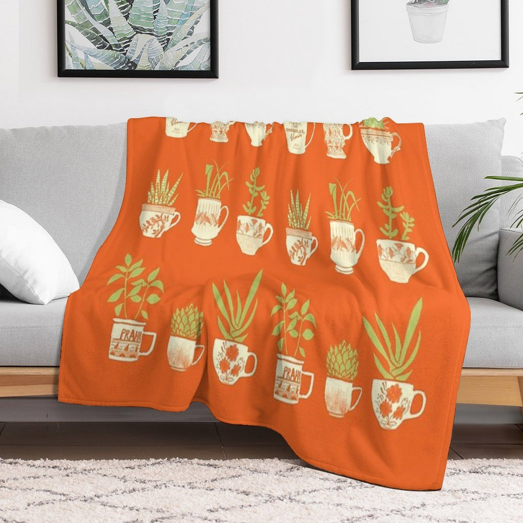 Teacup Succulents Versatility Throw Blanket