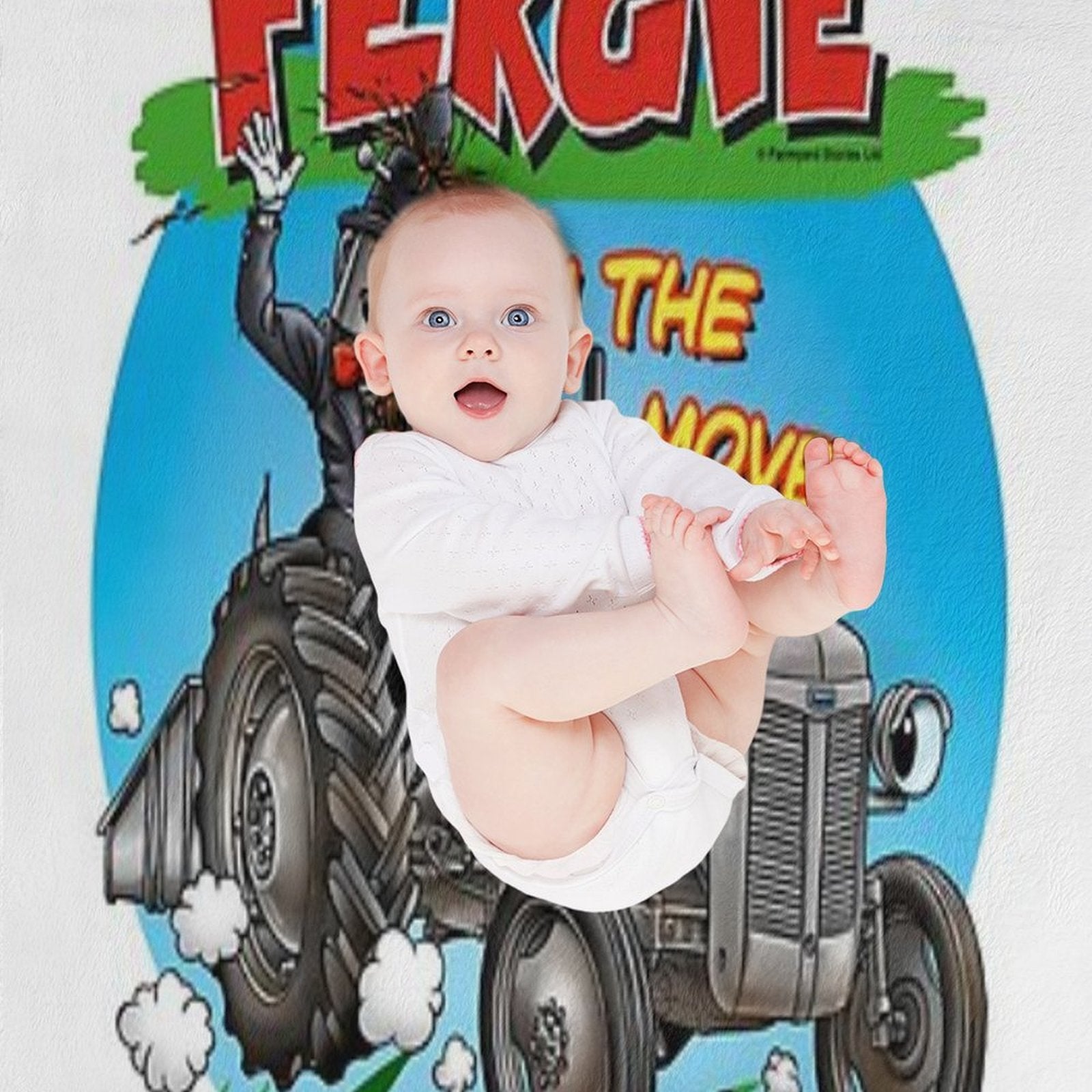 Little Grey Fergie on The Move! Shrink-resistant Throw Blanket