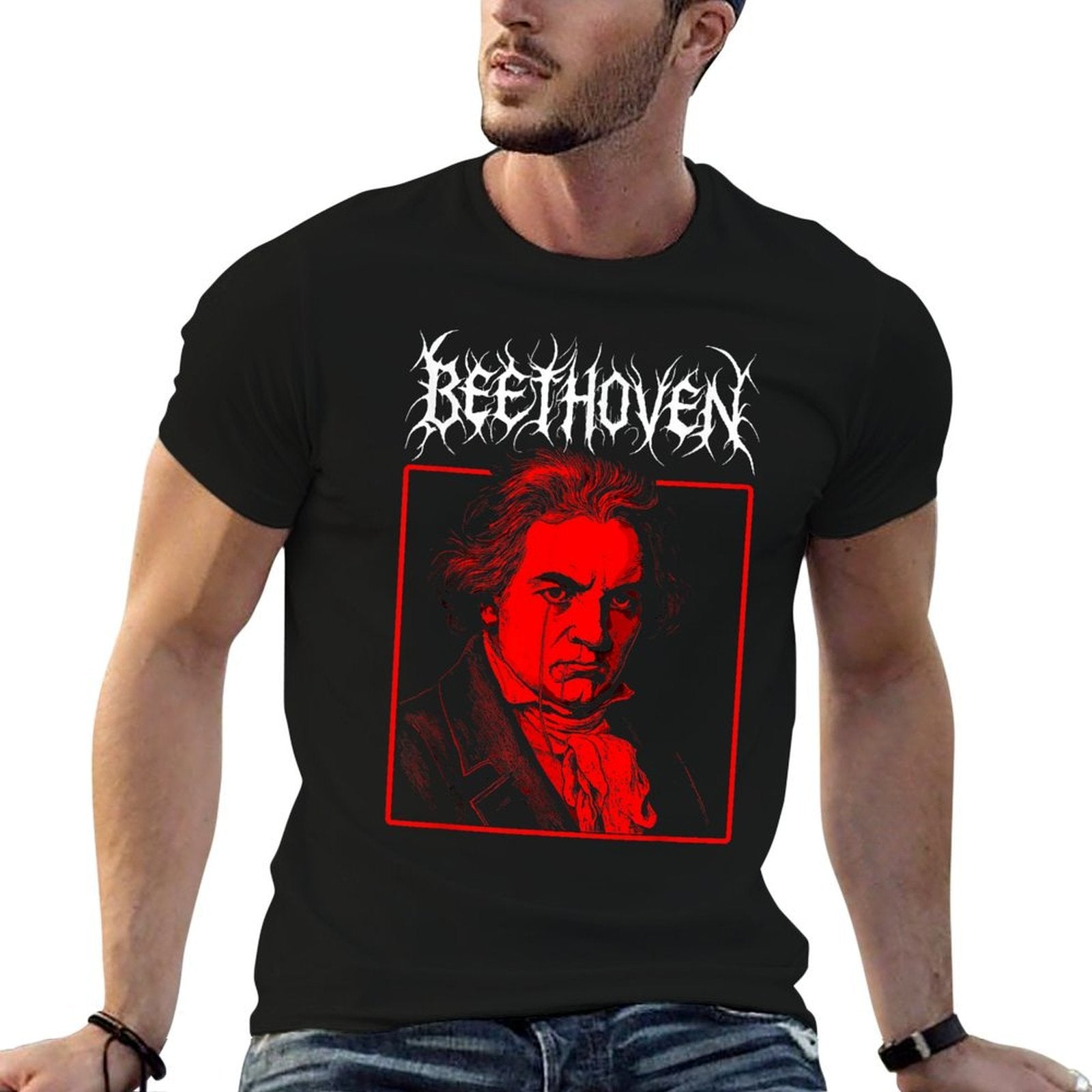 Beethoven Death Metal, Goth Classical Music Composer Meme  Affordable Price T-Shirt
