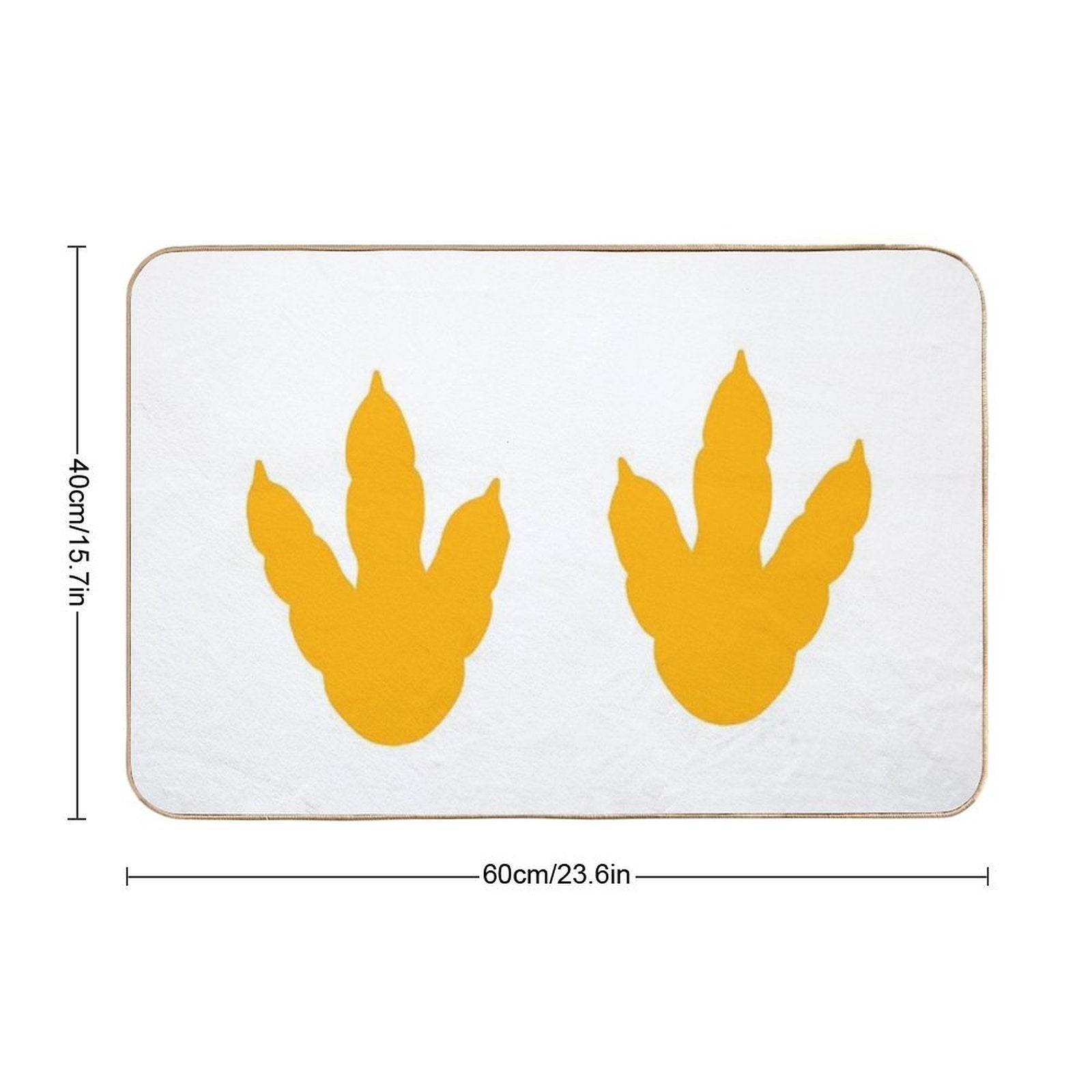 Dinosaur Feet  Dino Footprints  Mustard Yellow  Toxin-Free Bath Mat