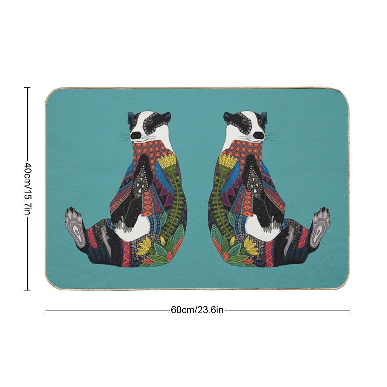 Badger Turquoise  Dirt-Trapping Bath Mat