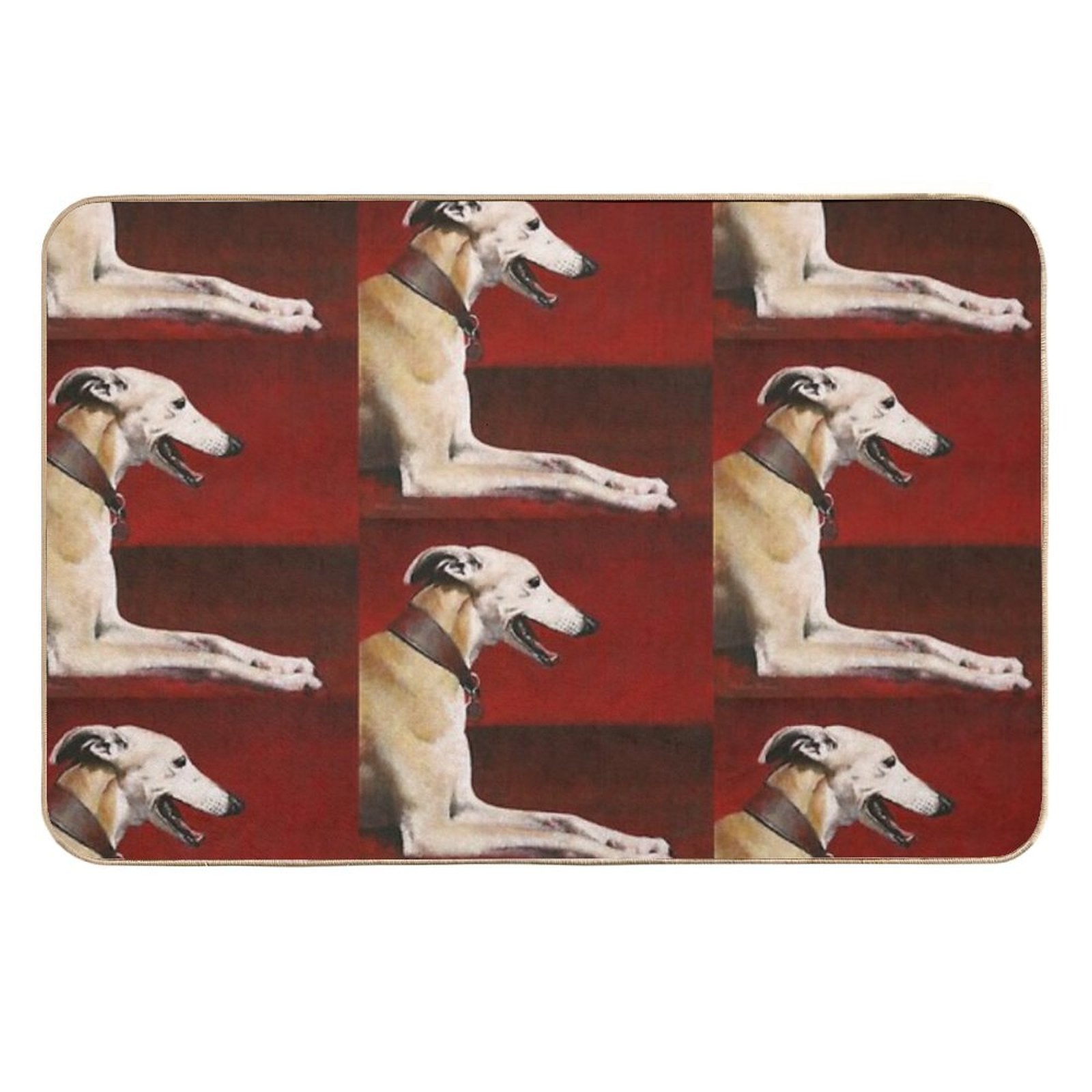 Whippet On Red  Eco-Friendly Bath Mat