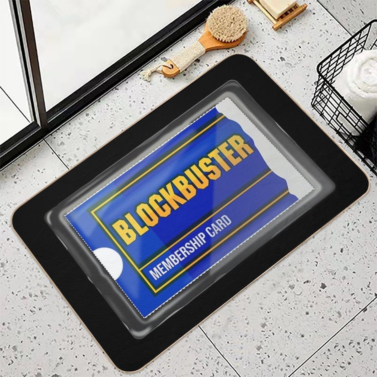 Blockbuster Laminated Membership Card Art  Absorbent Bath Mat