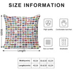 World Flags with Country Names Soft Home Decor Throw Pillow