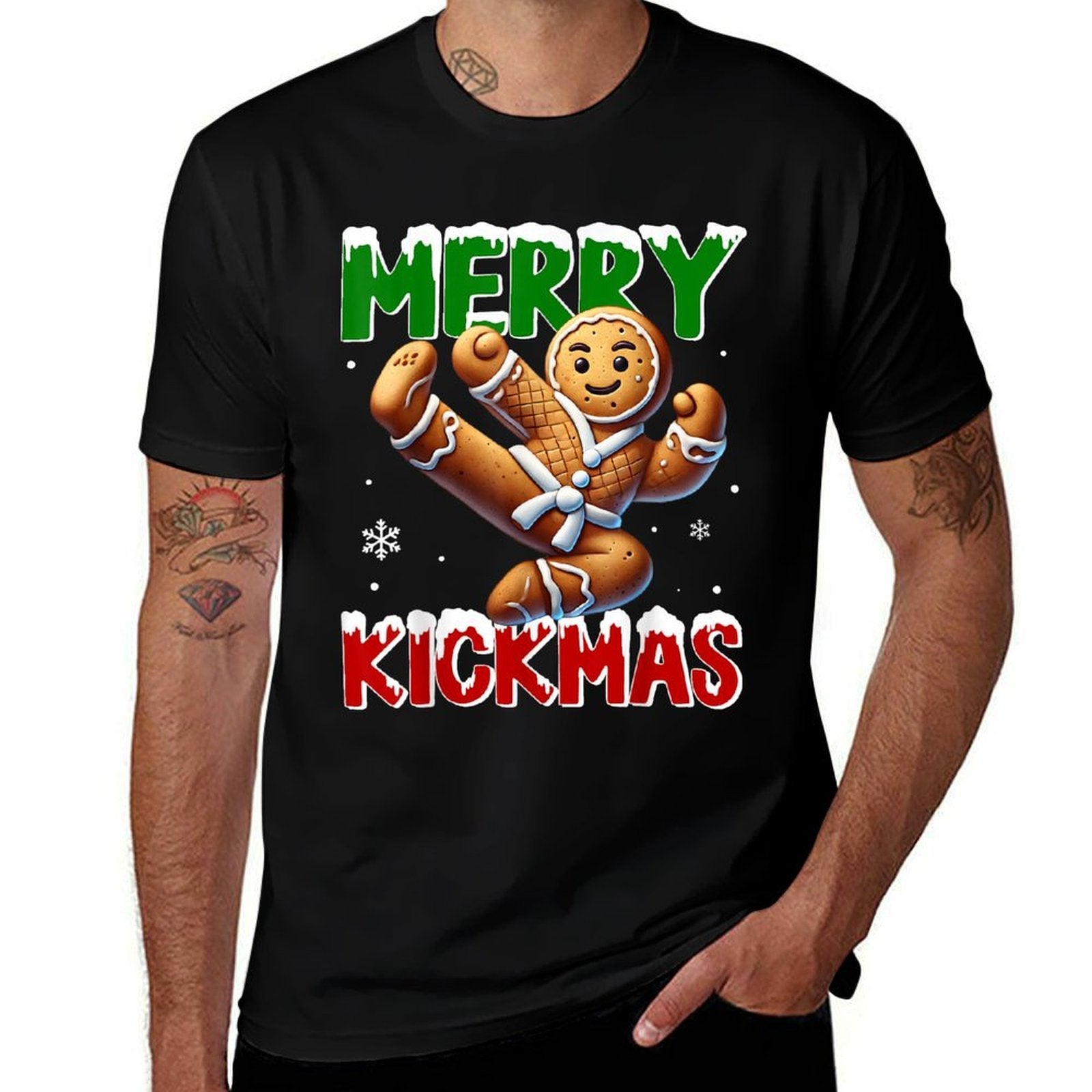 Merry Kickmas Taekwondo Karate Gingerbread Man Martial Arts  Affordable Price T-Shirt