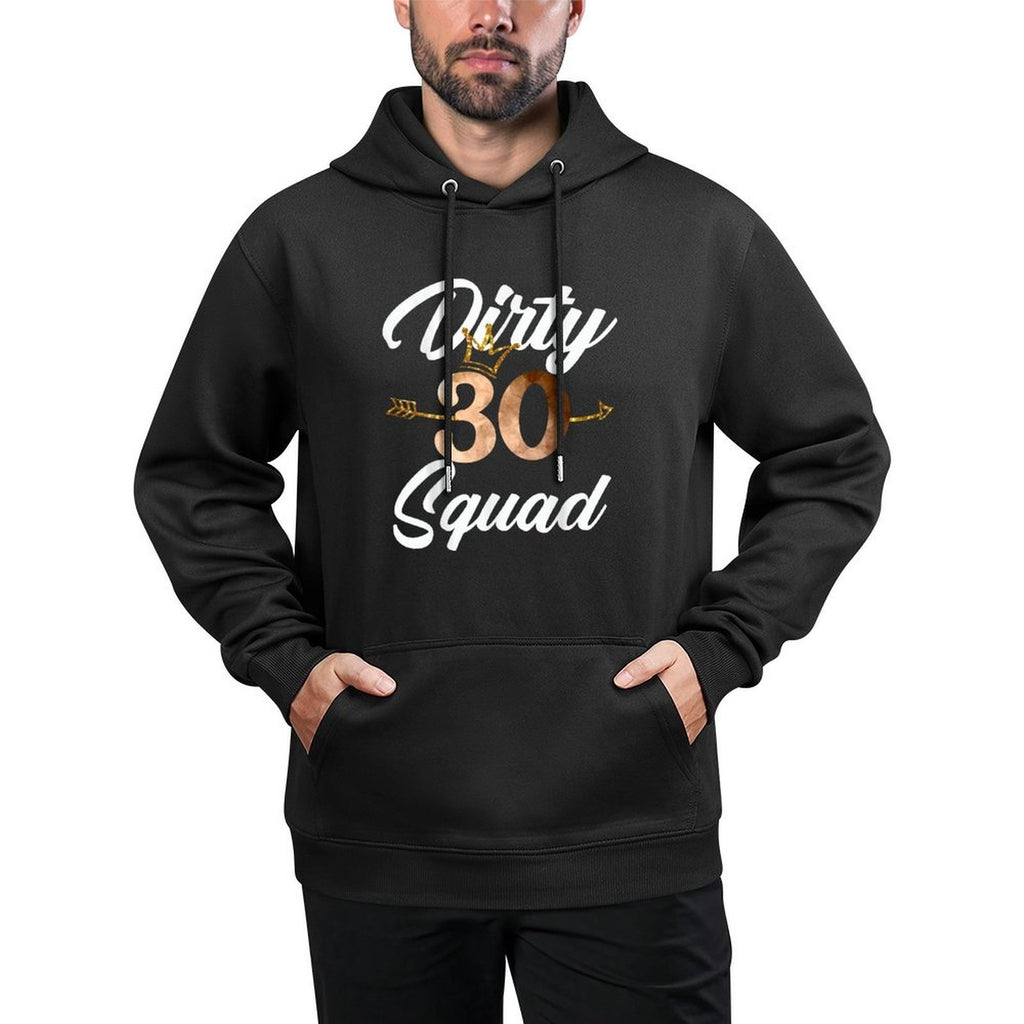 Dirty 30 Squad 30th Birthday Crew Funny B-Day Family Shrink-Resistant Hoodie