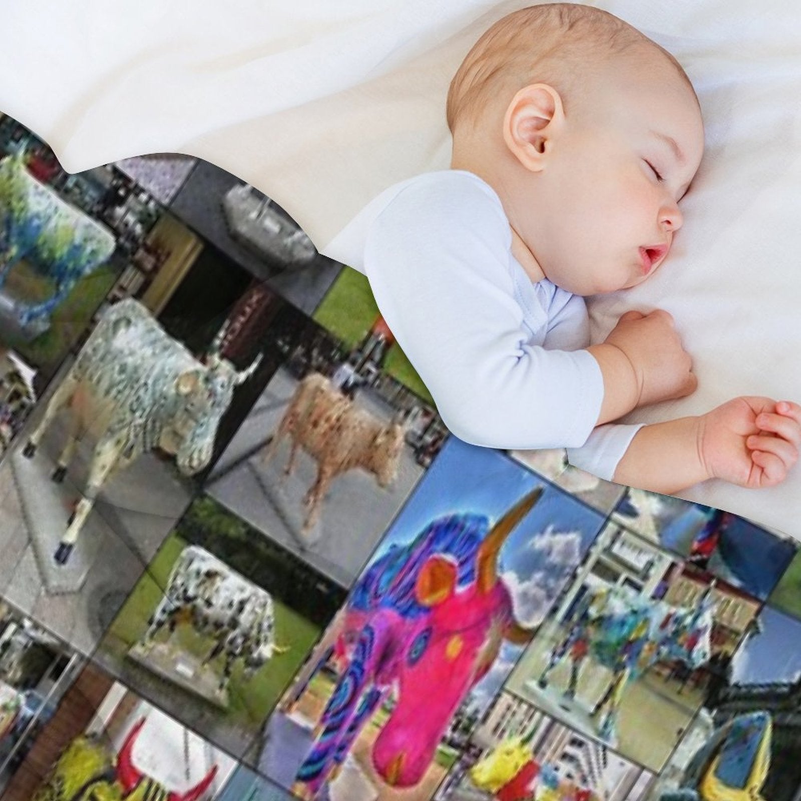 Cow Parade Machine-washable Throw Blanket