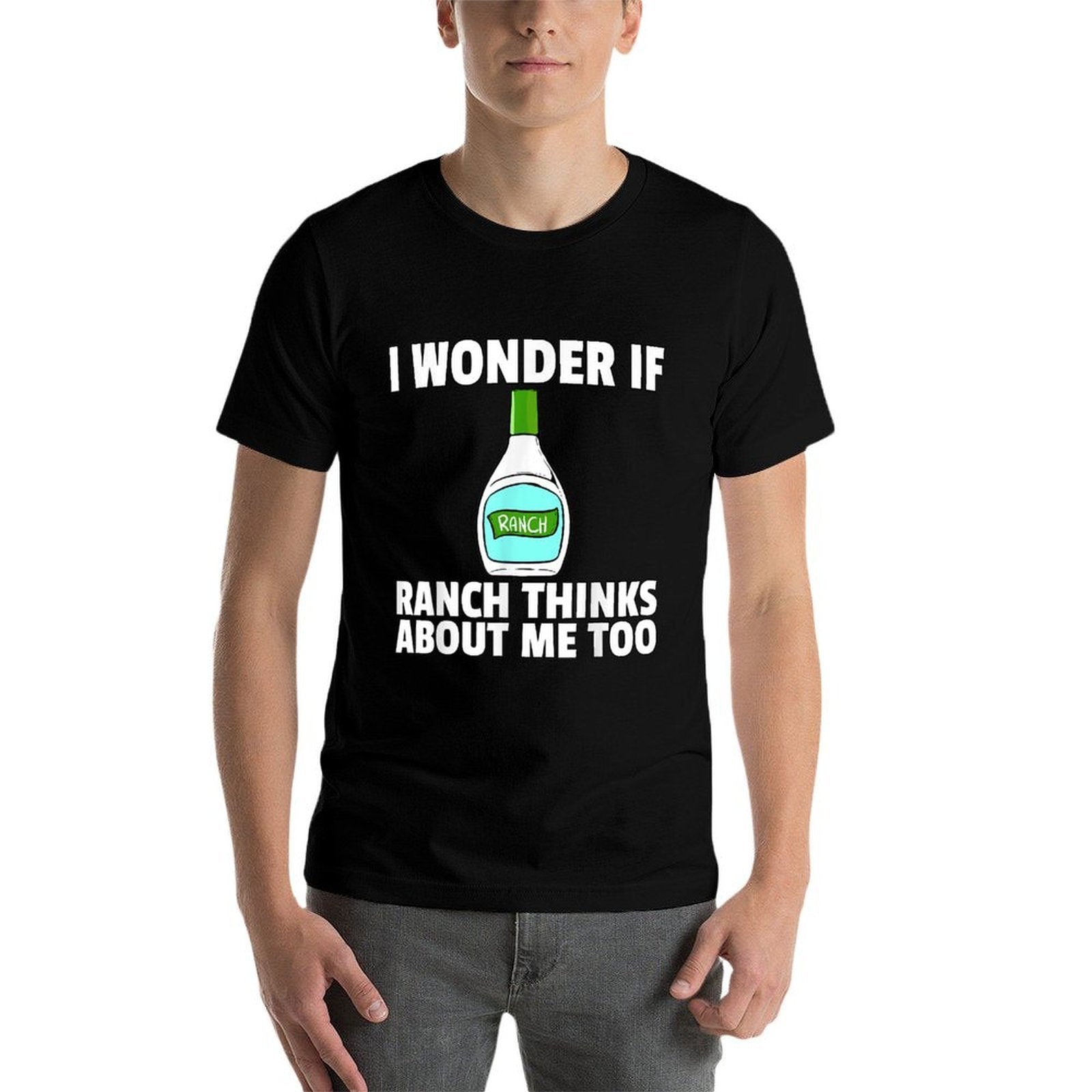 Ranch Dressing Gift Funny Condiment Sauce  Rolled Sleeves T-Shirt