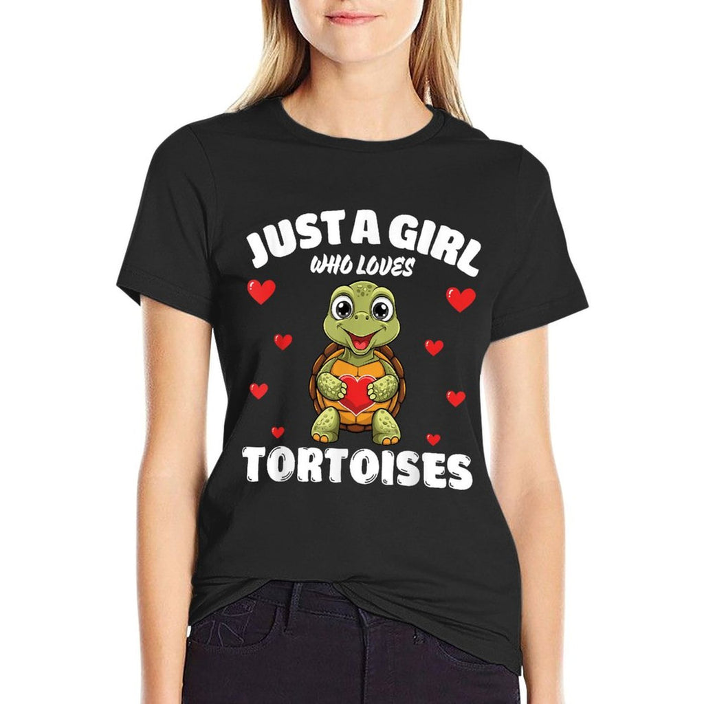 Just A Girl Who Loves Tortoises, Cute Tortoise Lovers  Polyester Blend T-Shirt