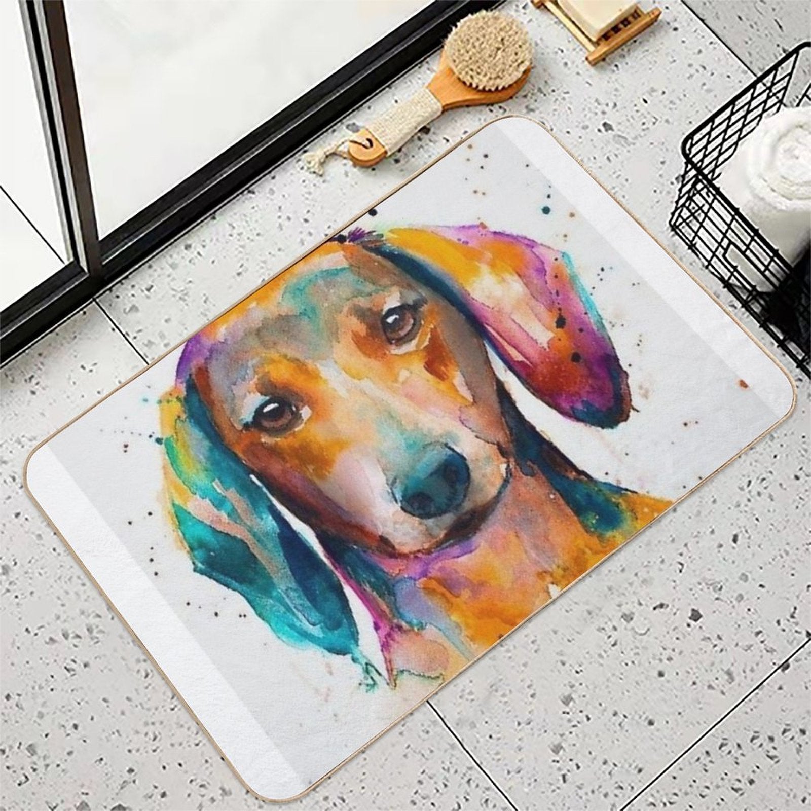 Dachshund Dog Art  Anti-Trip Bath Mat