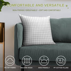 Grid White Gray Soft Luxury Feel Throw Pillow