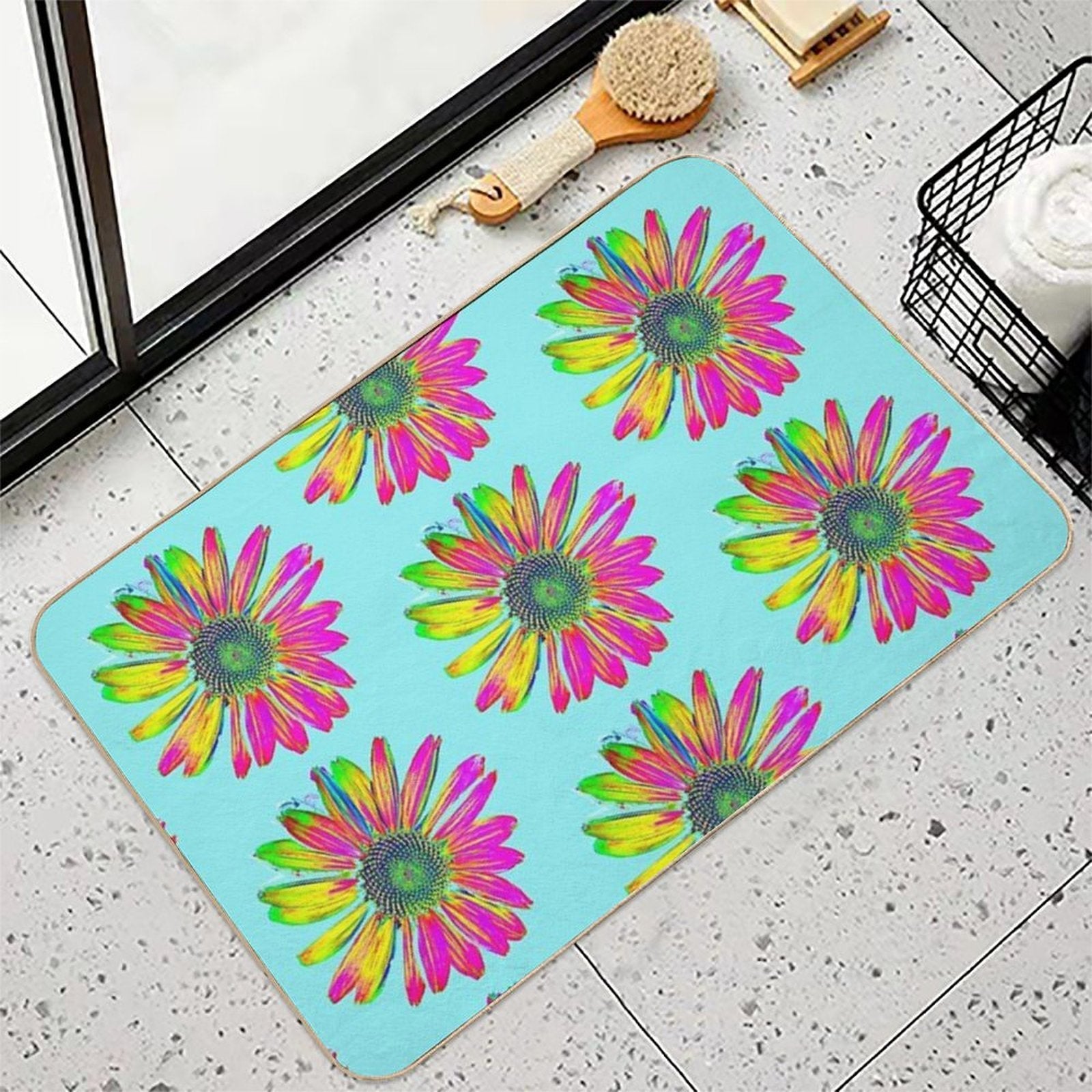 Fancy George Flower of TeamBob  Slip-Resistant Bath Mat