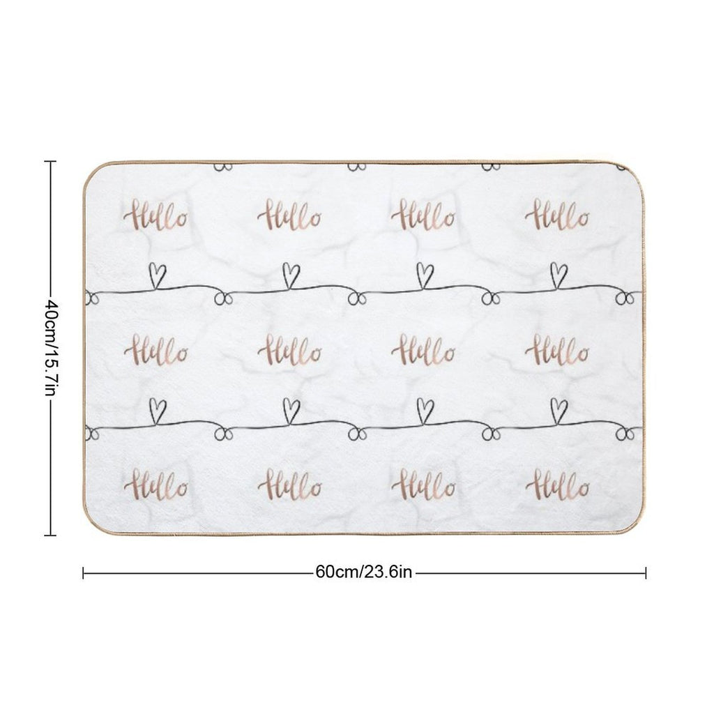 Hello Marble And Rose Gold  Eco-Friendly Bath Mat