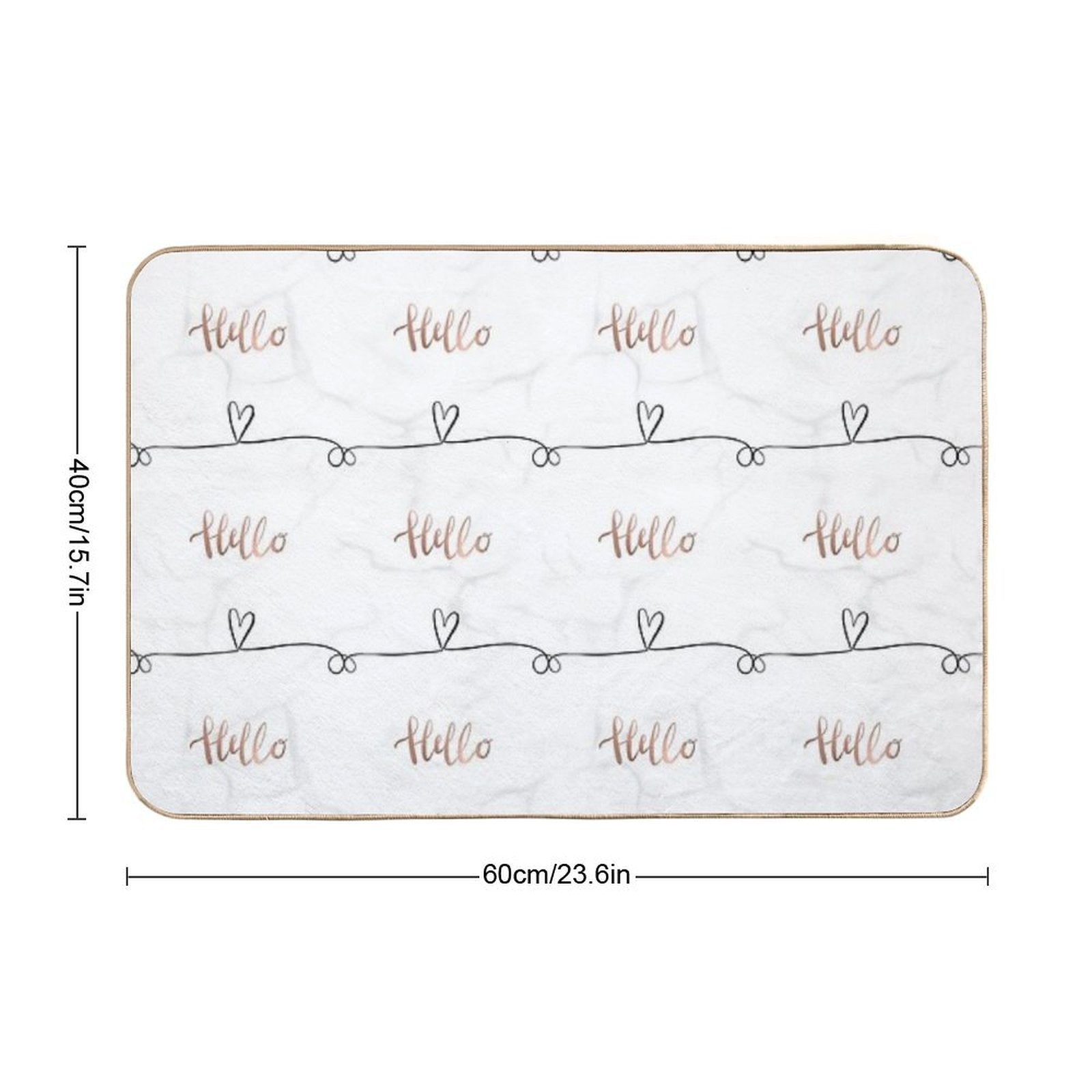 Hello Marble And Rose Gold  Eco-Friendly Bath Mat