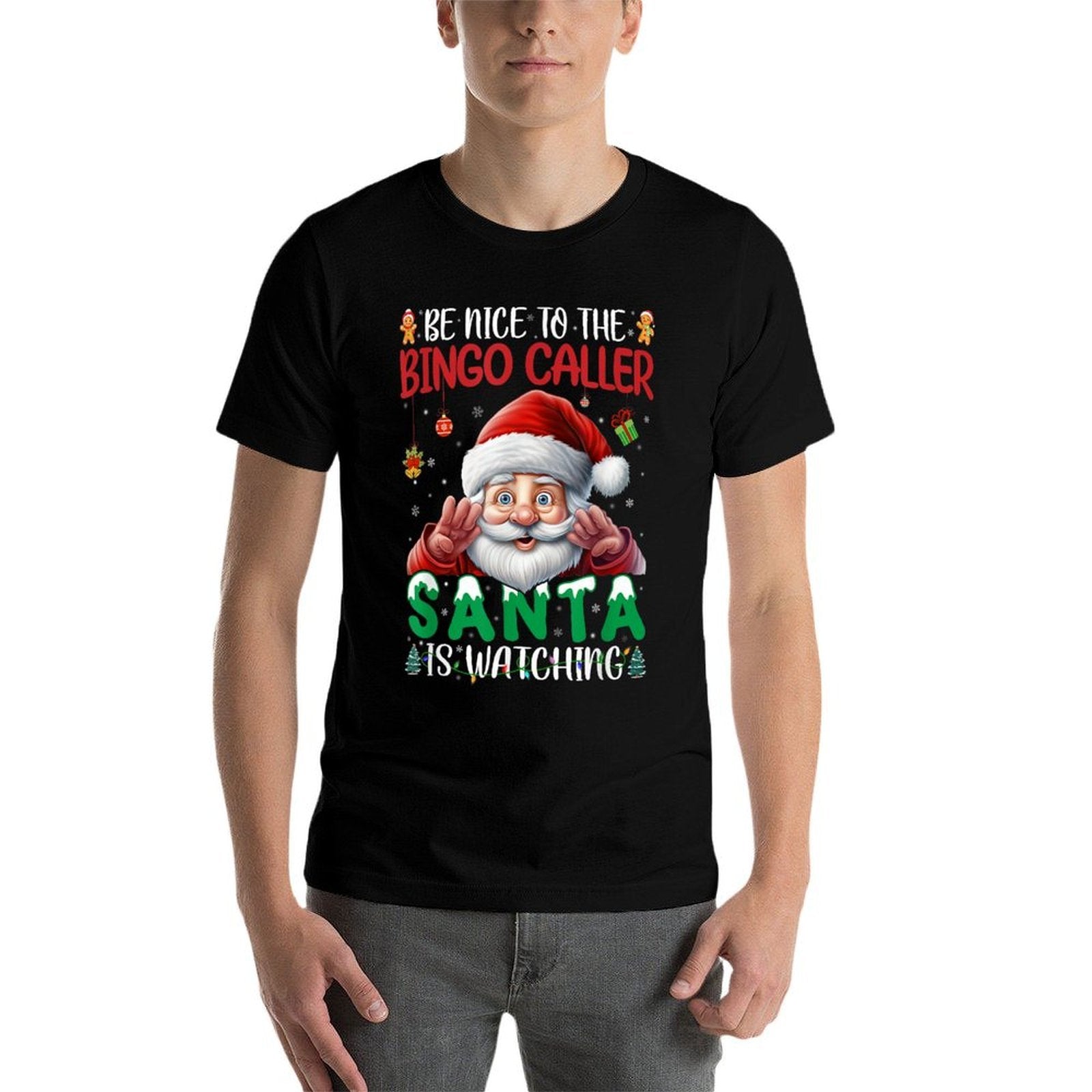 Be Nice To The Bingo Caller - Funny Bingo Caller Christmas  Summer-ready Fabric T-Shirt