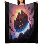 Millennium Falcon in Asteroid Field Wrinkle-free Throw Blanket