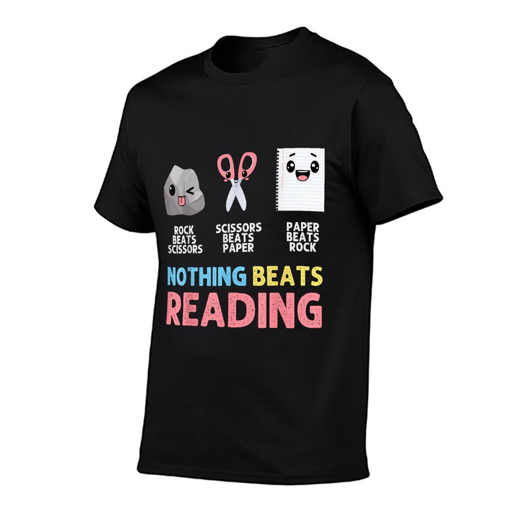 Nothing Beats Reading Funny Rock Paper Scissors  Easy-care T-Shirt
