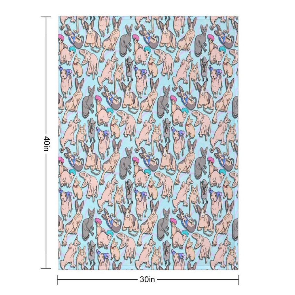 Sphynx Cat Pattern Durable Throw Blanket