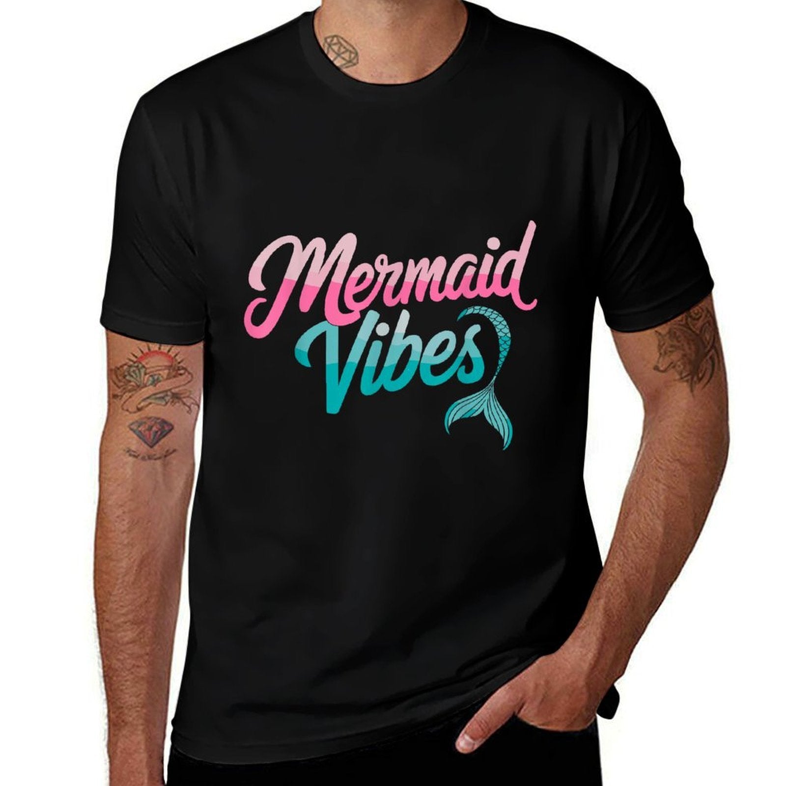 Mermaid Vibes Birthday Party Mermaid Squad  Polyester Blend T-Shirt