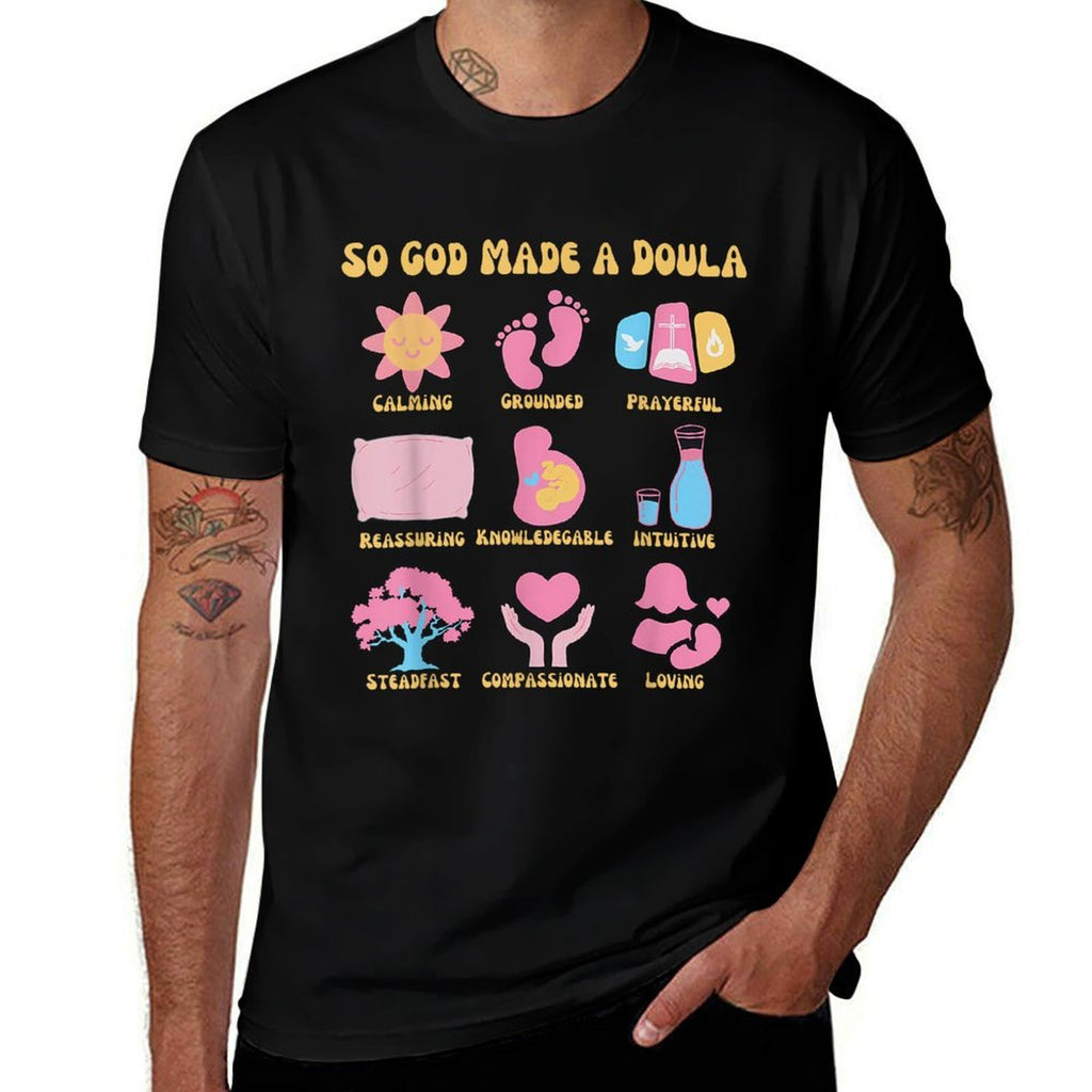 Retro Christian Doula Life Birth Worker So God Made A Doula  Vintage-inspired T-Shirt