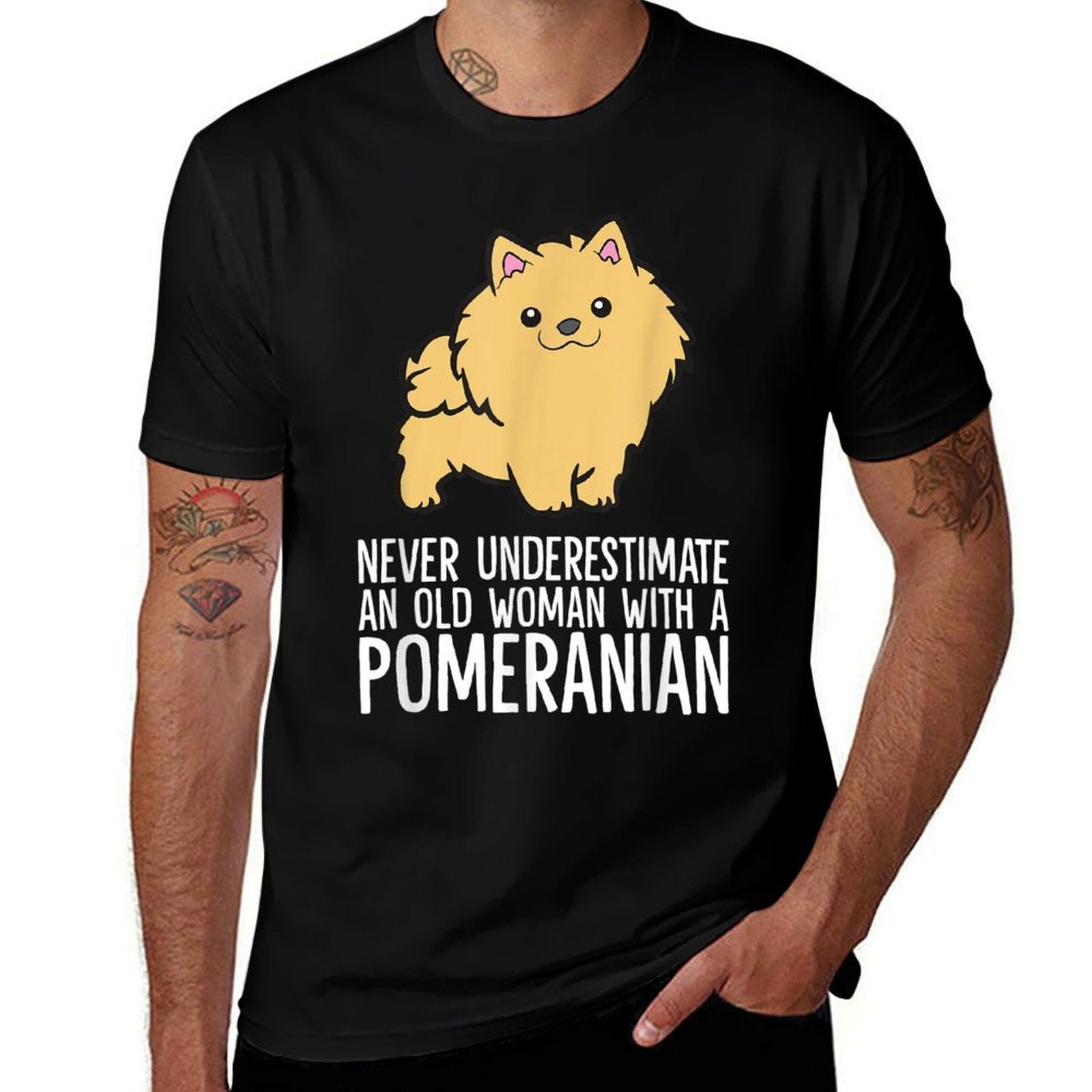 Never Underestimate An Old Woman With A Pomeranian  Versatile T-Shirt