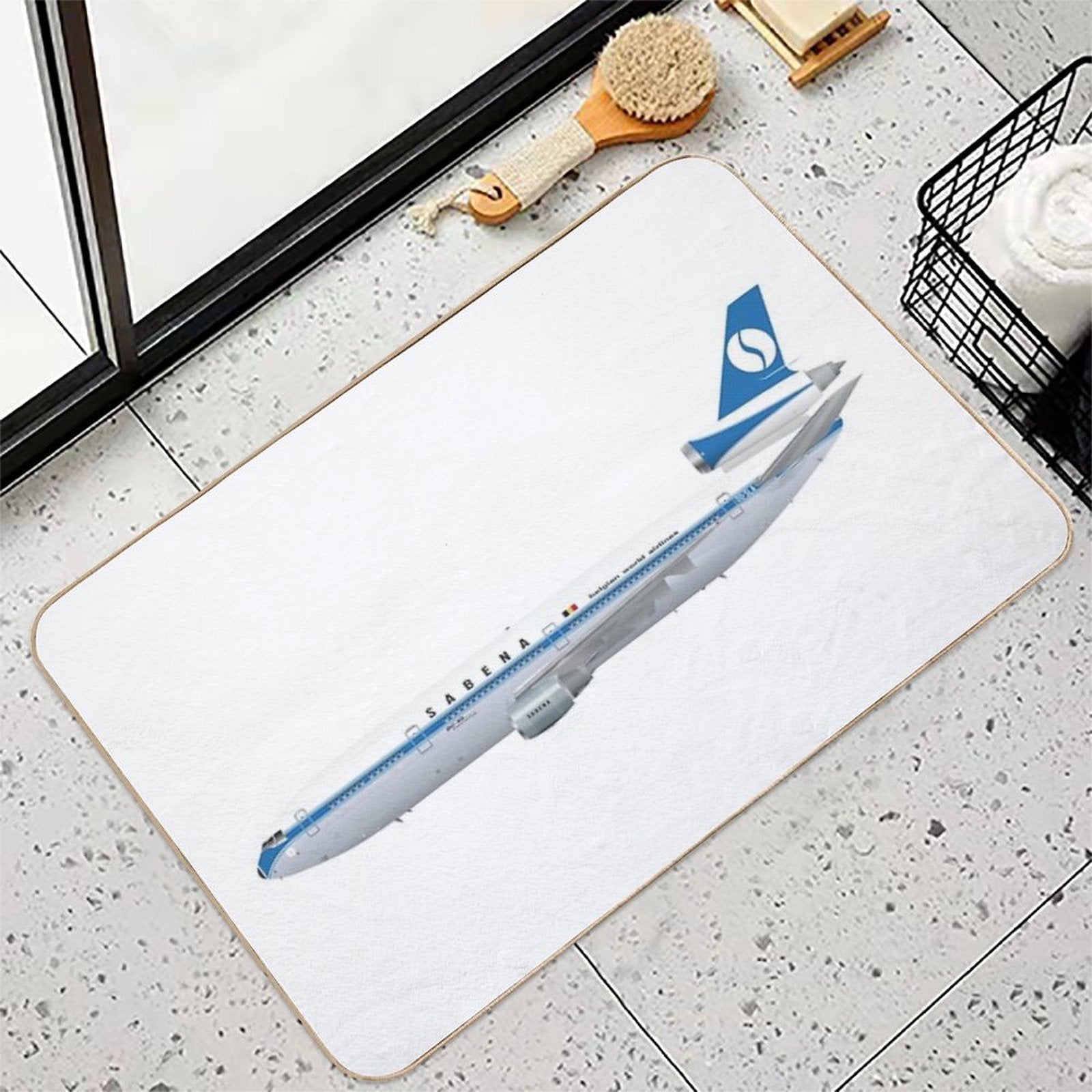 Wings In Uniform - DC-10 - Sabena - Belgian World Airlines 70s  Easy To Clean Bath Mat