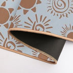 Magical Sun Bohemian Dreamy Aesthetic In Muted Colors Gray Blue & Brown  Pet-Safe Bath Mat