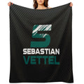 Sebastian Vettel 5 2021 Shrink-resistant Throw Blanket