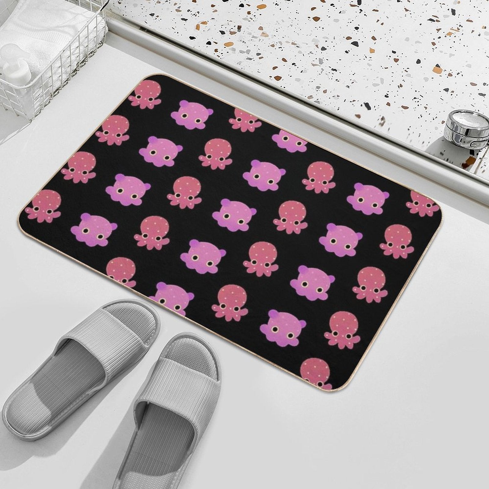 Octopus - Dark  Pet-Safe Bath Mat