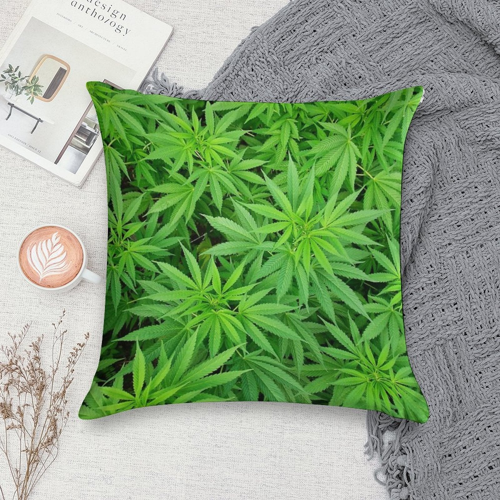 Marijuana Cannabis Weed Pot Plants Soft Multiple Sizes Throw Pillow