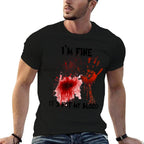 Im Fine Its Not My Blood Bloody Halloween Men Women Kid  Graphic-printed T-Shirt