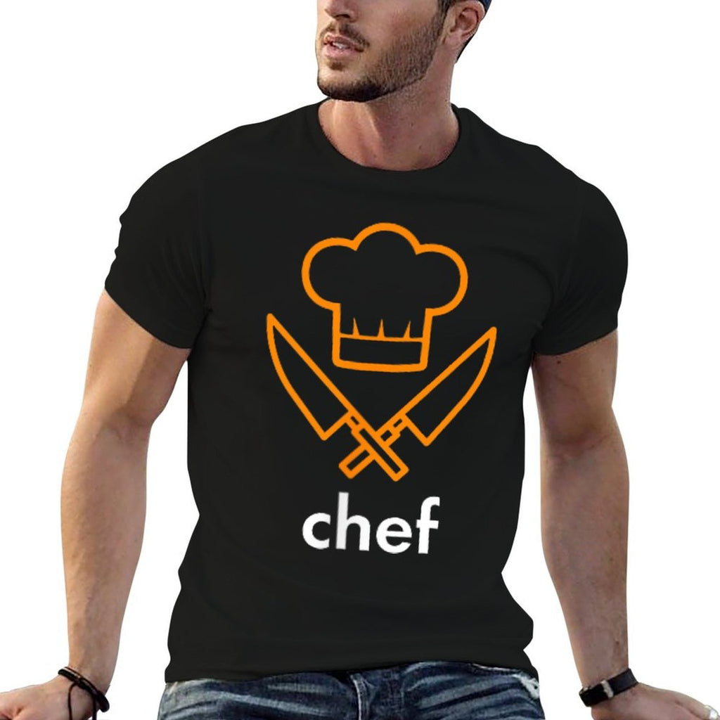 Chef Chest Pocket Knife T-shirt. Kitchen, Cooking, Food Tee  Fade-proof Color T-Shirt