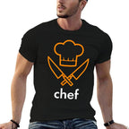 Chef Chest Pocket Knife T-shirt. Kitchen, Cooking, Food Tee  Fade-proof Color T-Shirt