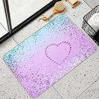 UNICORN Girls Heart #9 (Photo of Glitter Only - Not Reflective)  Dirt-Trapping Bath Mat