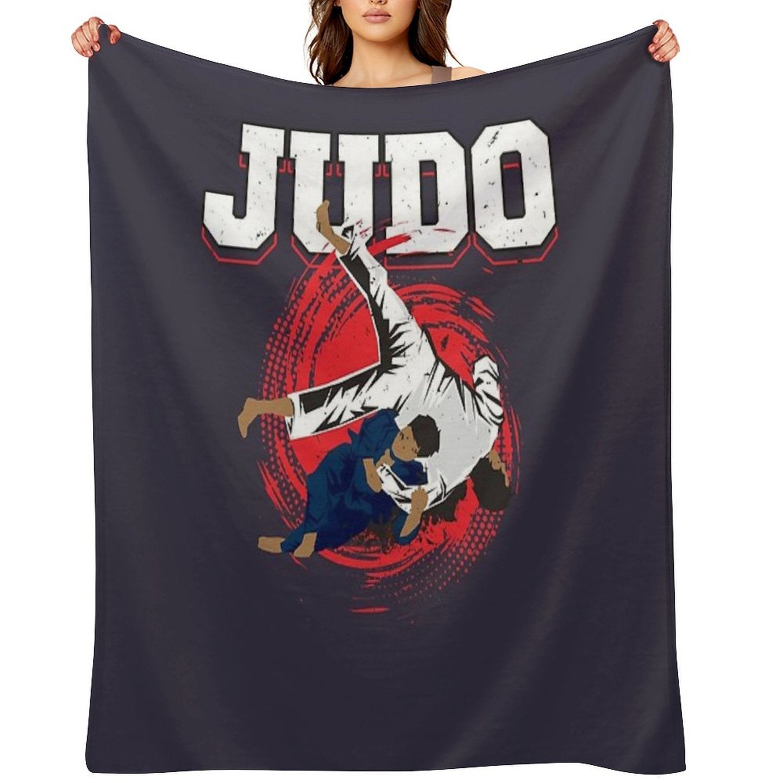 Women Men Grappling Judo Versatility Throw Blanket