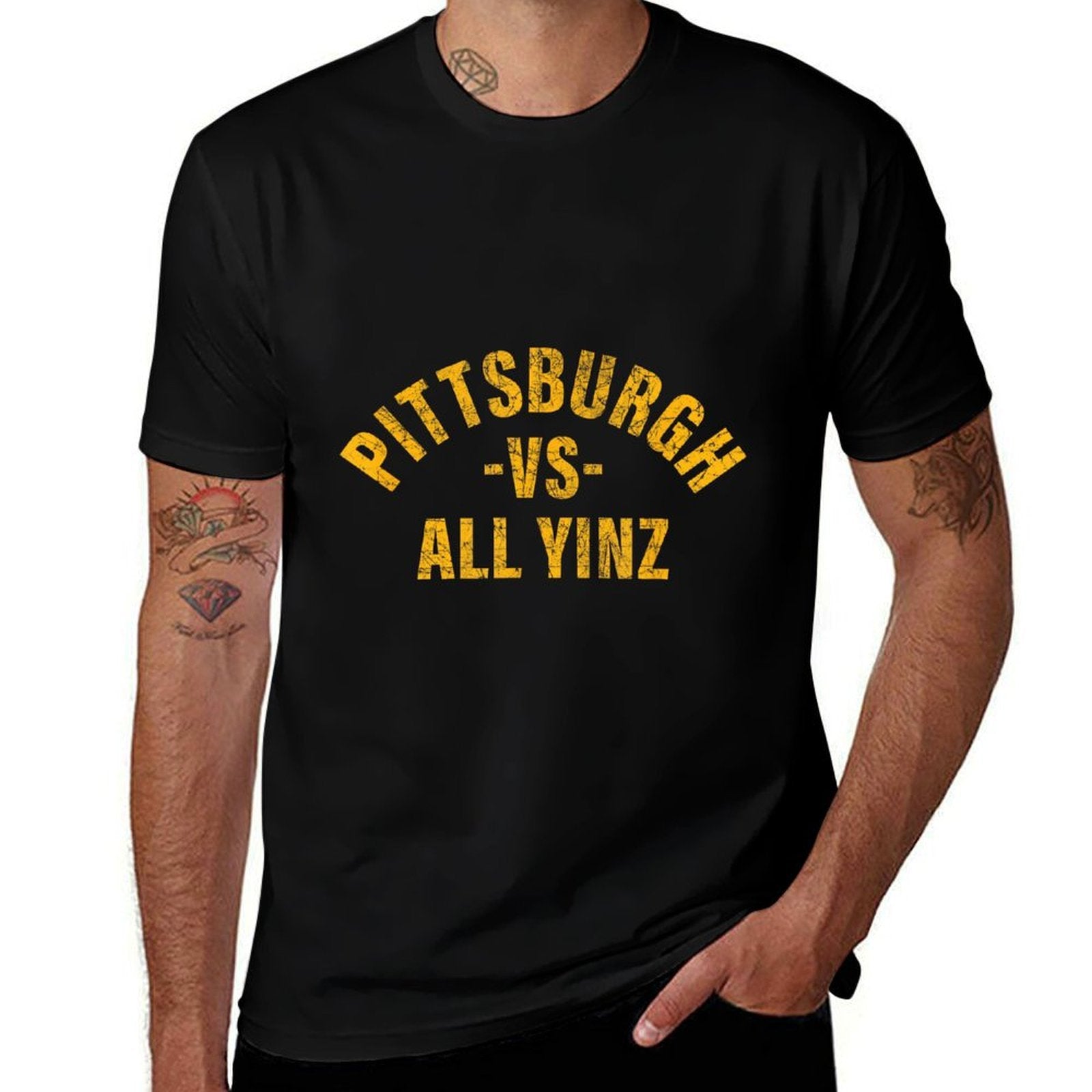 Retro Pittsburgh Vs All Yinz Funny Pittsburghese Souvenir  Tagless Design T-Shirt