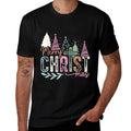 Merry Christ Mas Christmas Christian Faith Jesus Cross  High-quality Stitching T-Shirt