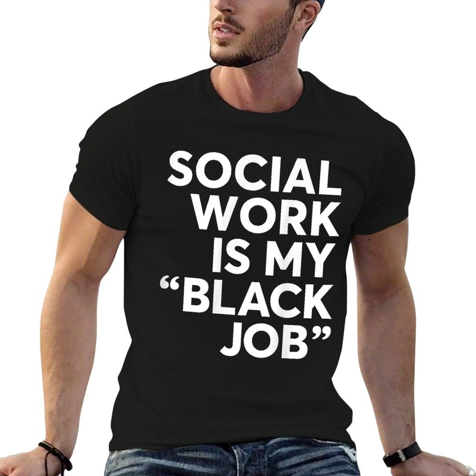 Social Worker My Black Job African American Saying Quote  Moisture-wicking T-Shirt