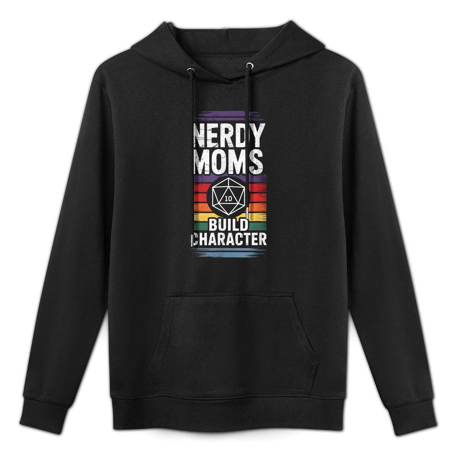 Nerdy Moms Build Character RPG Fantasy Game Lover Casual Wear Hoodie